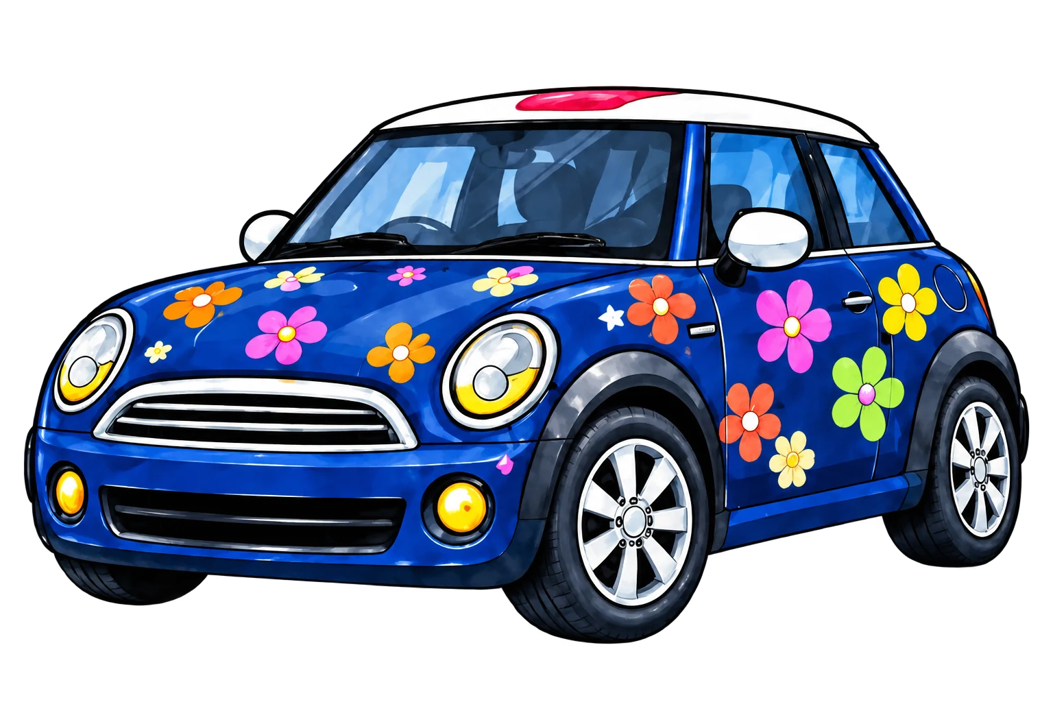 The flower-covered cobalt blue Cutluce Mini